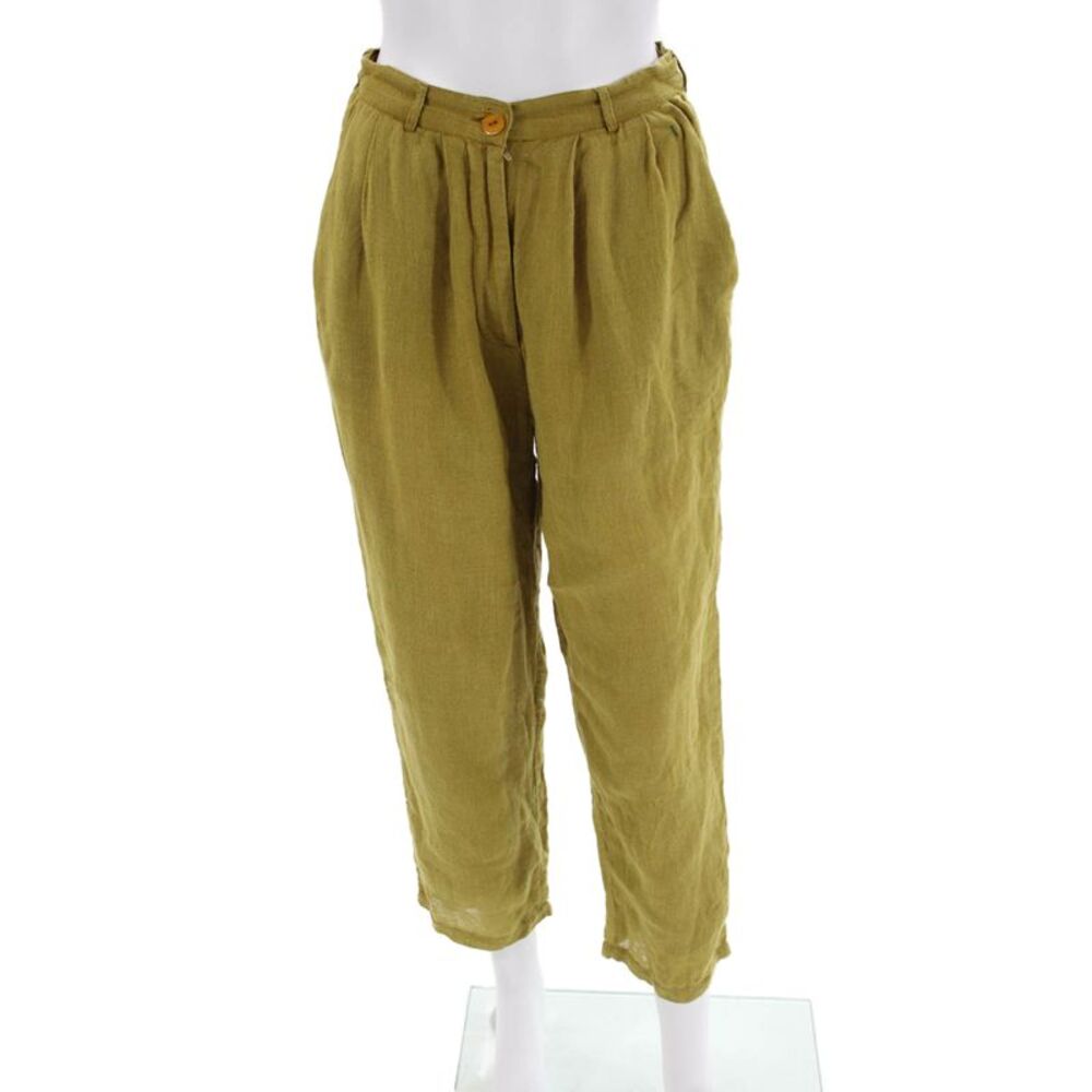 Mes DeMoiselles Paris Womens 2 Pocket High-Rise Straight Leg Pants Green Size 34